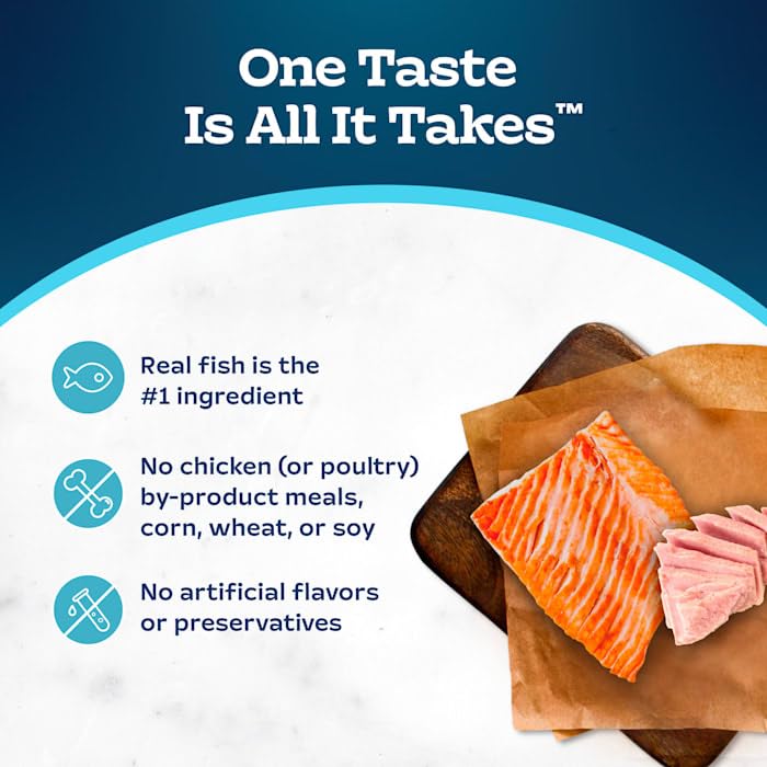 Blue Buffalo Tastefuls Savory Singles Salmon and Tuna Natural Wet Cat Food Cuts in Gravy Variety Pack 2.6 oz. Count of 12