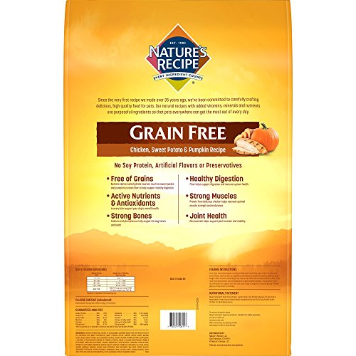 Natures Recipe Grain Free Chicken, Sweet Potato & Pumpkin Recipe Dry Dog Food, 24 lb. Bag