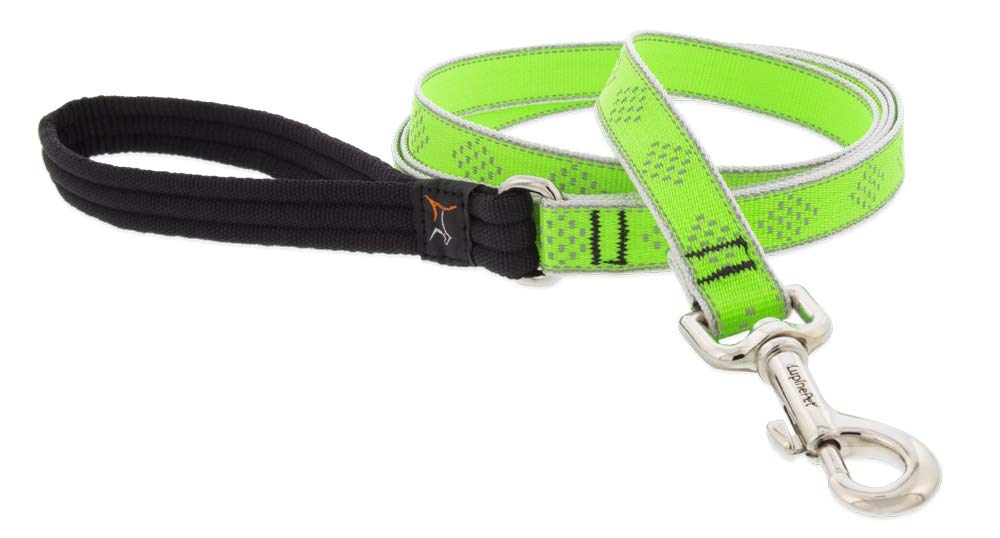 Lupine Reflective Dog Leash 6-Foot By 3/4' Wide Green Diamond