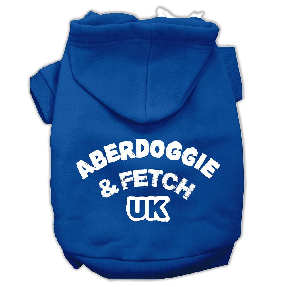 Mirage Pet Products 8&quot; Aberdoggie UK Screen Print Pet Hoodie, X-Small, Blue