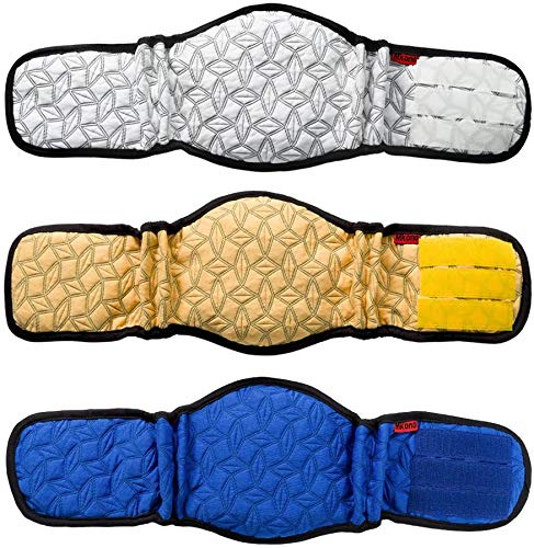 Mkono Male Dog Belly Band Wraps Washable Dog Diapers Male for Small and Medium Dogs (3 Pack), Waist 13 Inches to 17 Inches