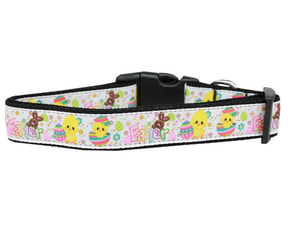 Pet Dog & Cat Nylon Collar or Leash, &quot;Happy Easter&quot; SM Collar