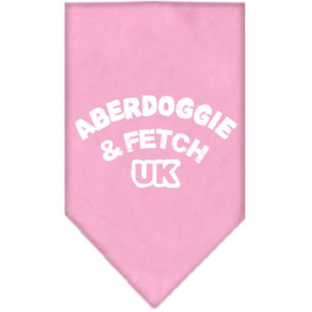 Pet and Dog Bandana Screen Printed, &quot;Aberdoggie & Fetch UK&quot; Light Pink Large