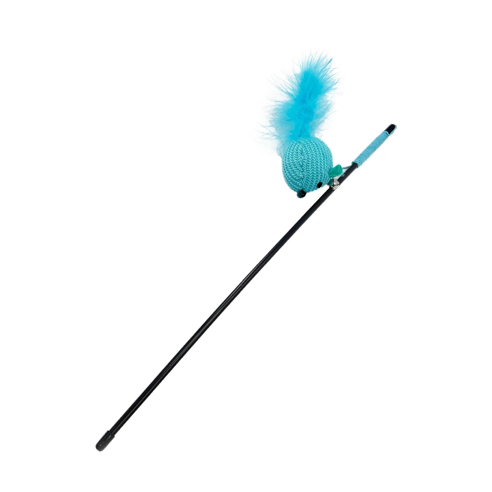 Ecomistiq Cat Teaser Wand Toy Playing Dog Training Puppy Interactive Toys Blue| Toys| Supplies |Pet