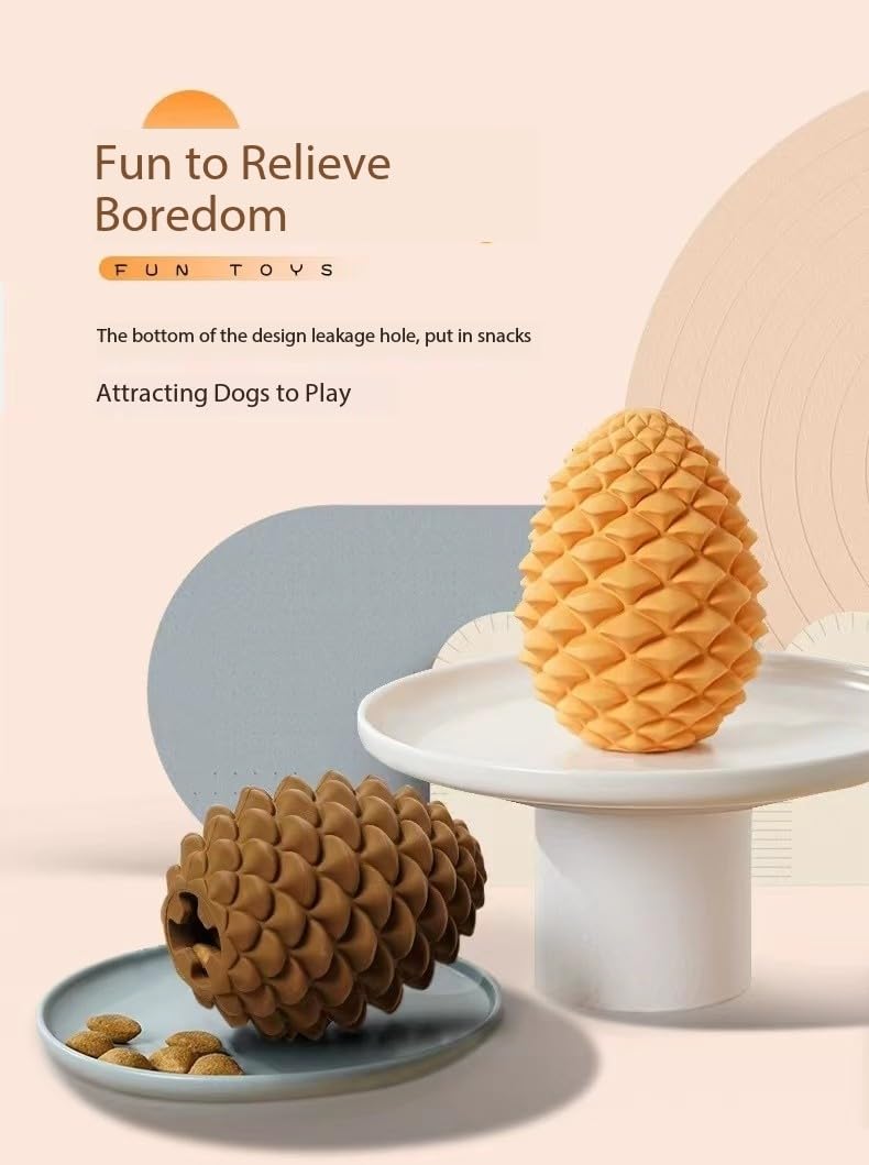 Generic Pine Cone Dog Chew Toys for Aggressive Chewers: Nearly Indestructible Dog Toy, Interactive Treat Dispensing Dog Toys for
