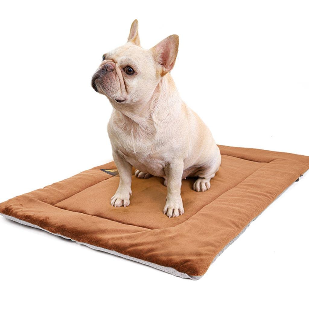 CALANDIS Dog Bed Mat Blanket Pet Crate Cushion Home Travel Puppy Kitten Sleeping Pad Brown XL