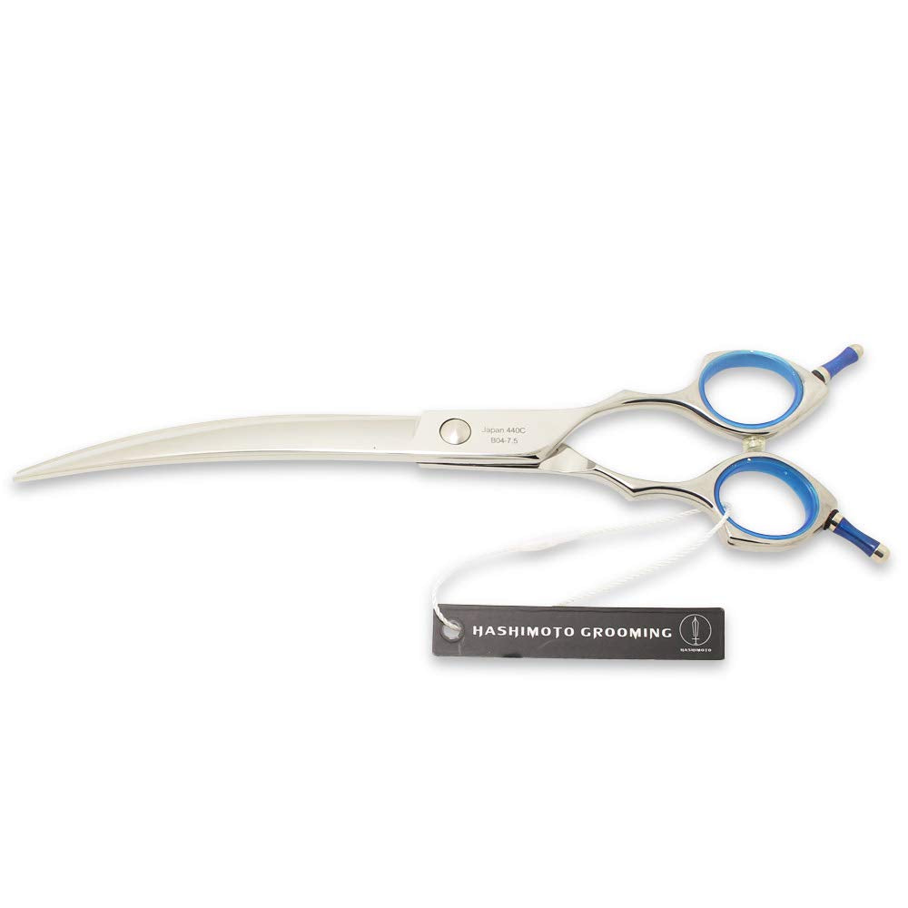 Hashimoto Dog Grooming Scissors, Curved Scissors For Dog Grooming, 7.5 Inch, 30 Degree Of Curved Blade,Light Weight, Pet Shears