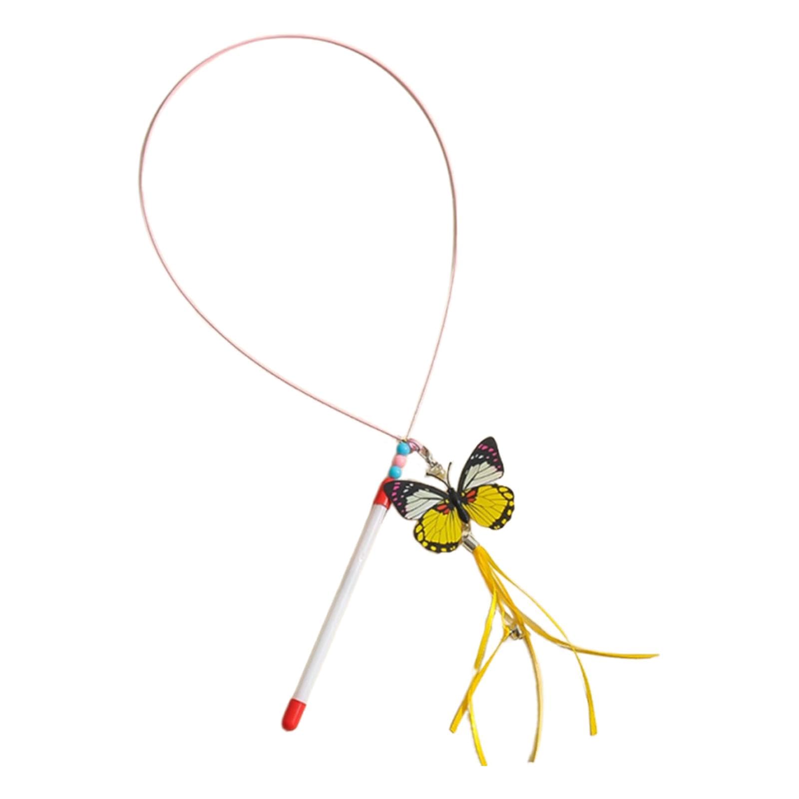 Calandis Cat Teaser Toy Interactive Kitten Butterfly Toy For Playing Outdoor Exercise Yellow Butterfly | Toys | Cat Supplies | P