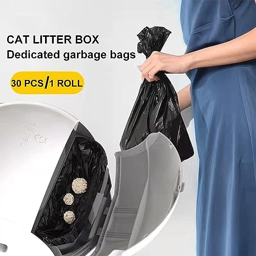 Cat Litter Box Liners 6Packs Garbage Bags Compatible With Kungfupet Self Cleaning Cat Litter Box, Car Litter Bags 6Rolls/180Pcs