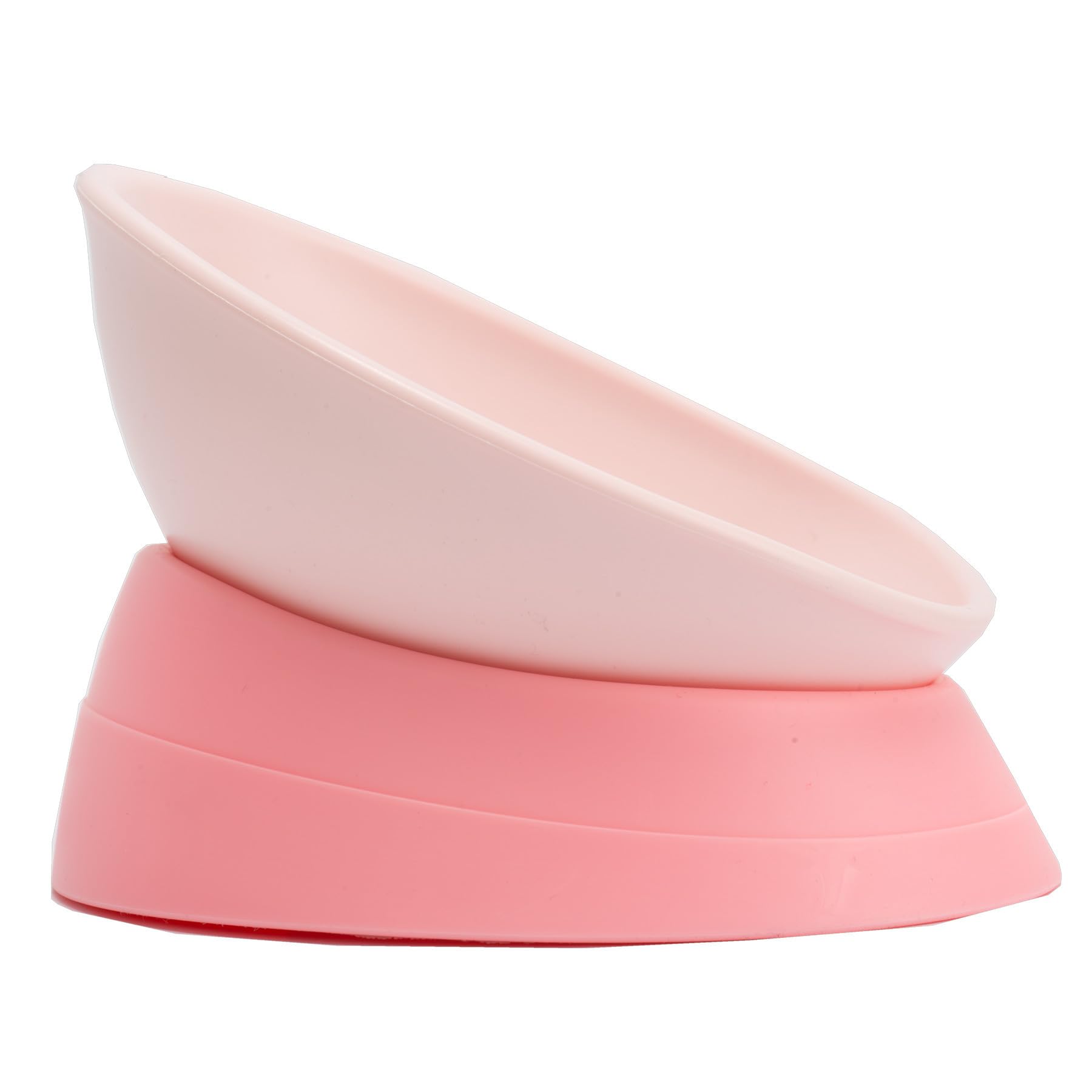 Bulldog Bowl Anti-Slip Dog Cat Dish Detachable Rubber Dog Bowl Pet Sterile Tilted Pet Feeder Slope Base (Pink, 3.5 Cup (Medium/L
