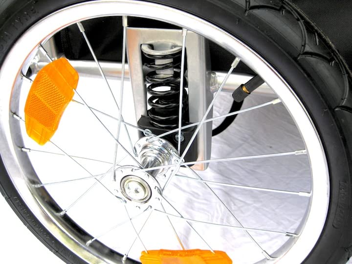 Booyah Medium Dog Stroller & Pet Bike Trailer With Suspension - Orange