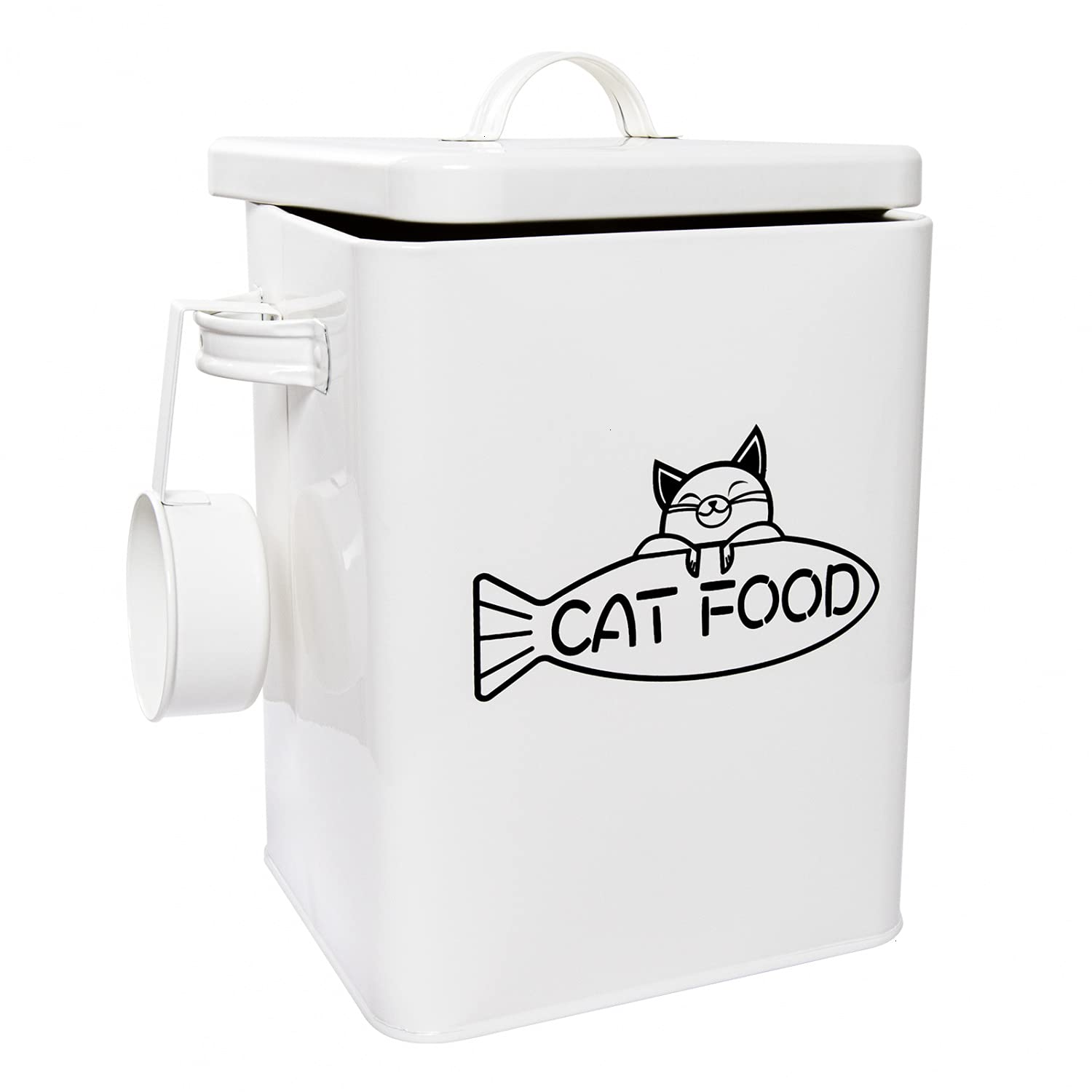 Vumdua Dog and Cat Food Storage Container, Farmhouse Pet Food Containers with Lid and Dry Food Scoop, Durable Airtight Great Gif