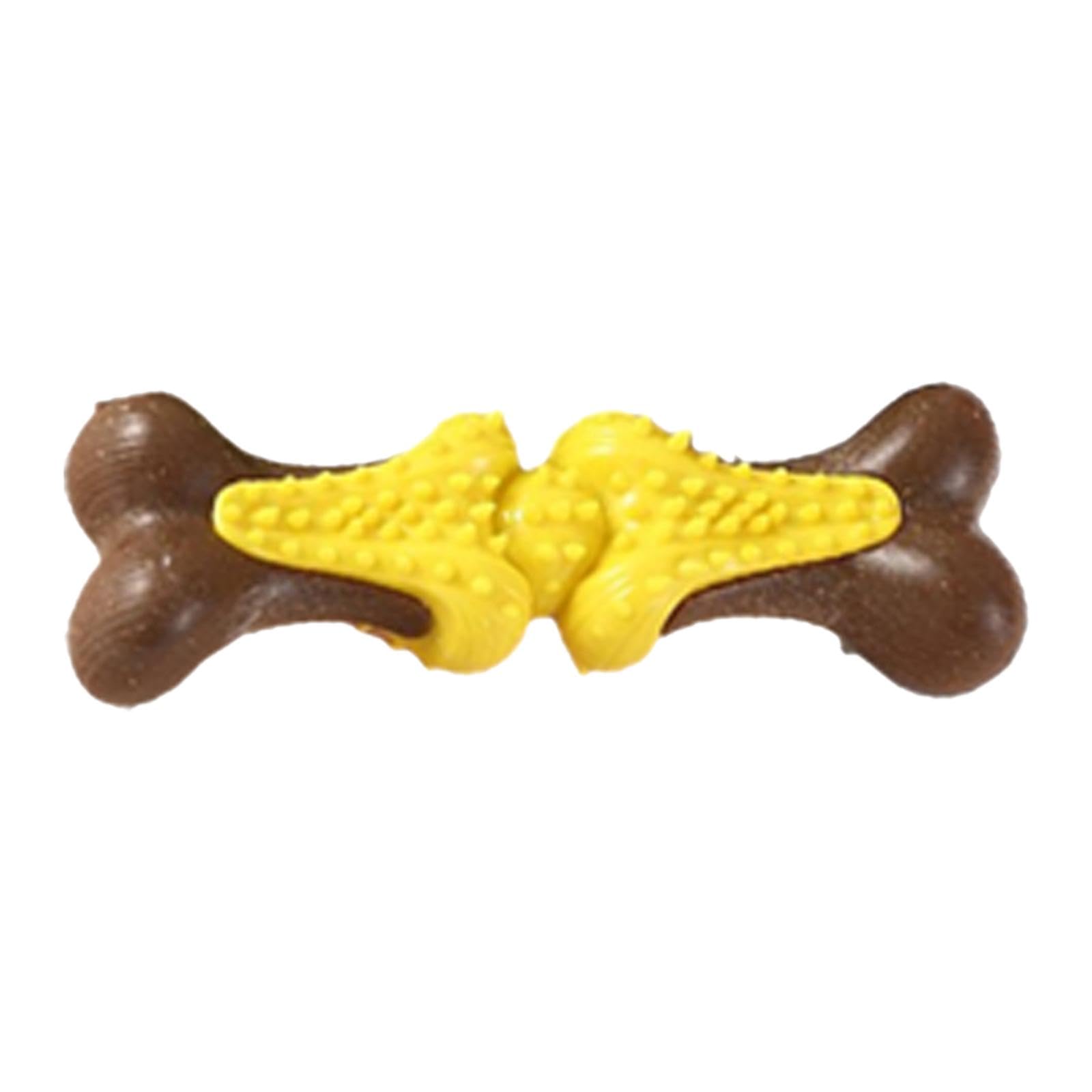 Atorse Dog Toys Bone Shaped Pet Exercise Puppy Teething Toy For Medium/Large Breeds Yellow|Pet Supplies|Dog Supplies|Toys