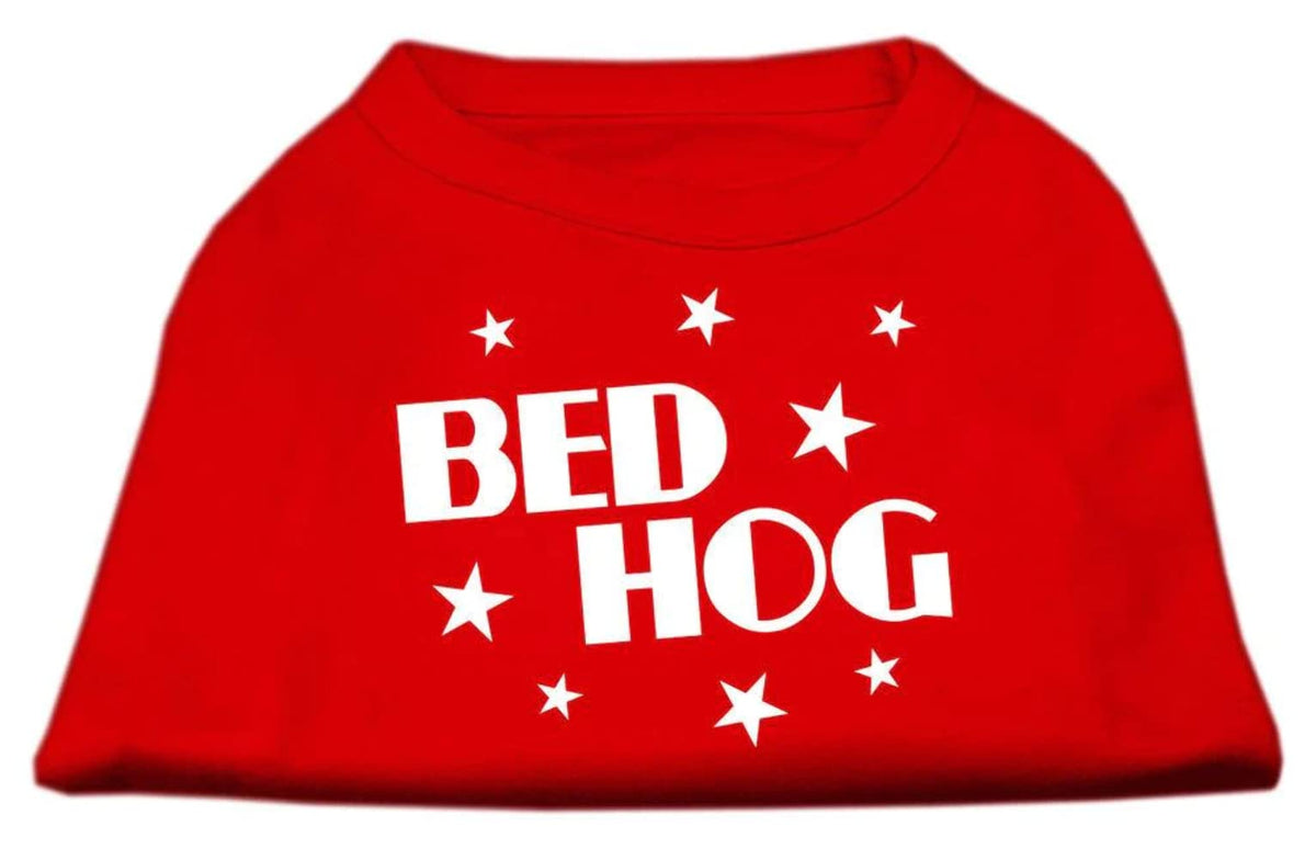 Pet Dog & Cat Shirt Screen Printed, &quot;Bed Hog&quot; Red 3XL (25-35 lbs.)