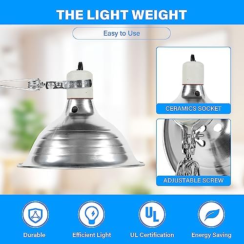 Simple Deluxe 150W Reptile Heat Bulb and 8.5 inch Clamp Light, 40-108? Digital Thermostat Controller and Thermometer Included, f