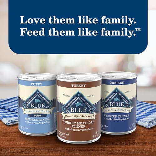 Blue Buffalo Homestyle Recipe Adult Wet Dog Food, Made with Natural Ingredients, Turkey Dinner With Garden Vegetables, 12.5-oz C
