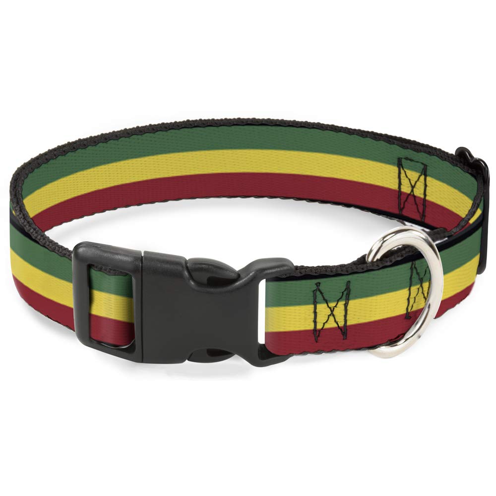 Buckle-Down Pc-W21802-M Rasta Plastic Clip Collar, Medium/11-17'