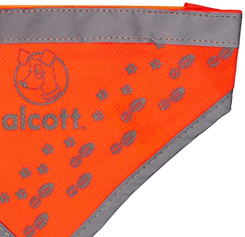 alcott Visibility Dog Bandana with Reflective Trim, Medium, Neon Orange