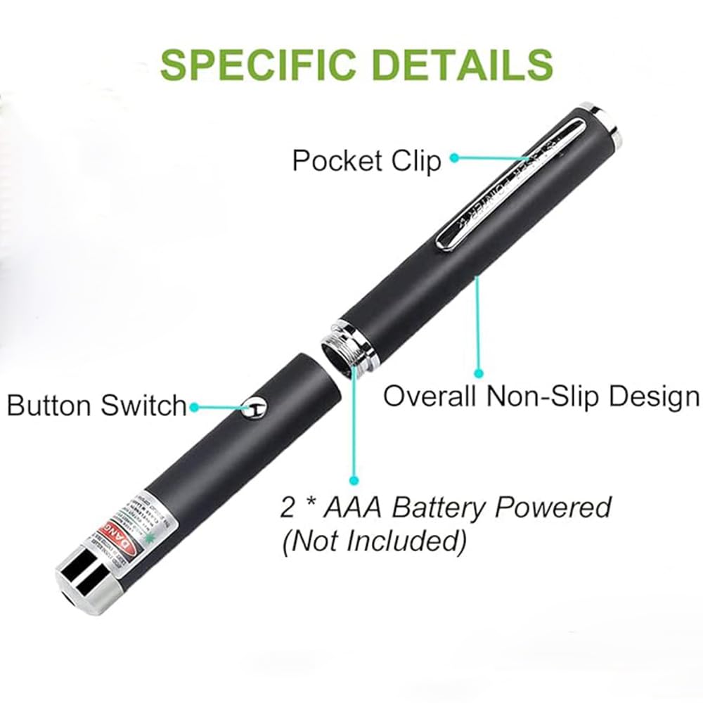 Chuqiantong Laser Pointer Cat Toys Red Laser Presentation Remotes For Indoor Classroom Interactive Teaching (Red, Without Batter