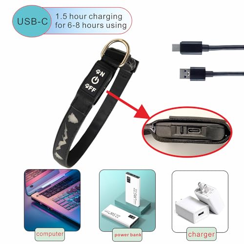 Dogled Led Dog Collar, 15 Light Modes, Usb-C Rechargeable, Silicone Material, Adjustable Size, (Green, Xl(19.7-23.6'))