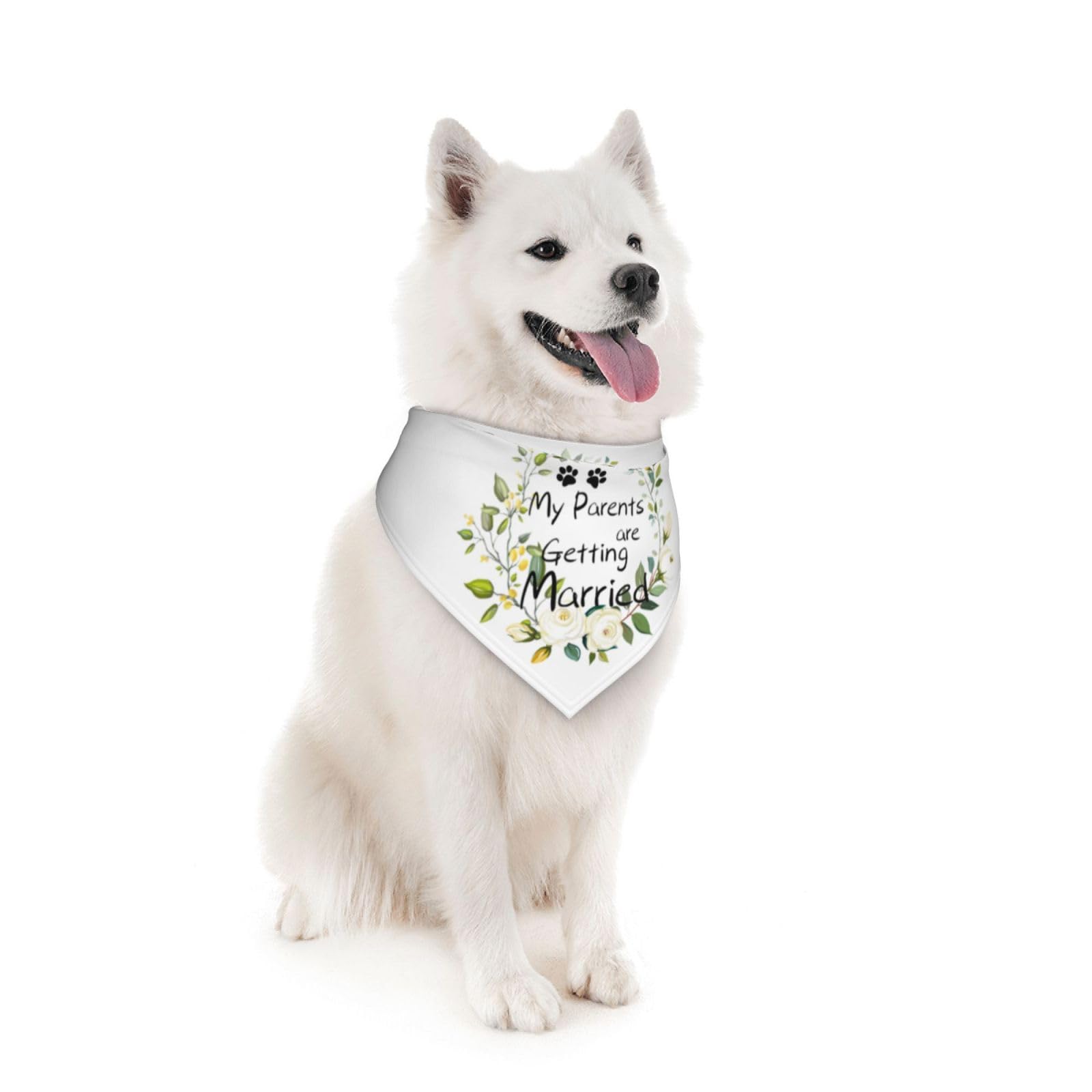My Parents Are Getting Married Dog Bandana Scarf Triangle Bibs Pet Accessories Cat Kerchief White58 One Size