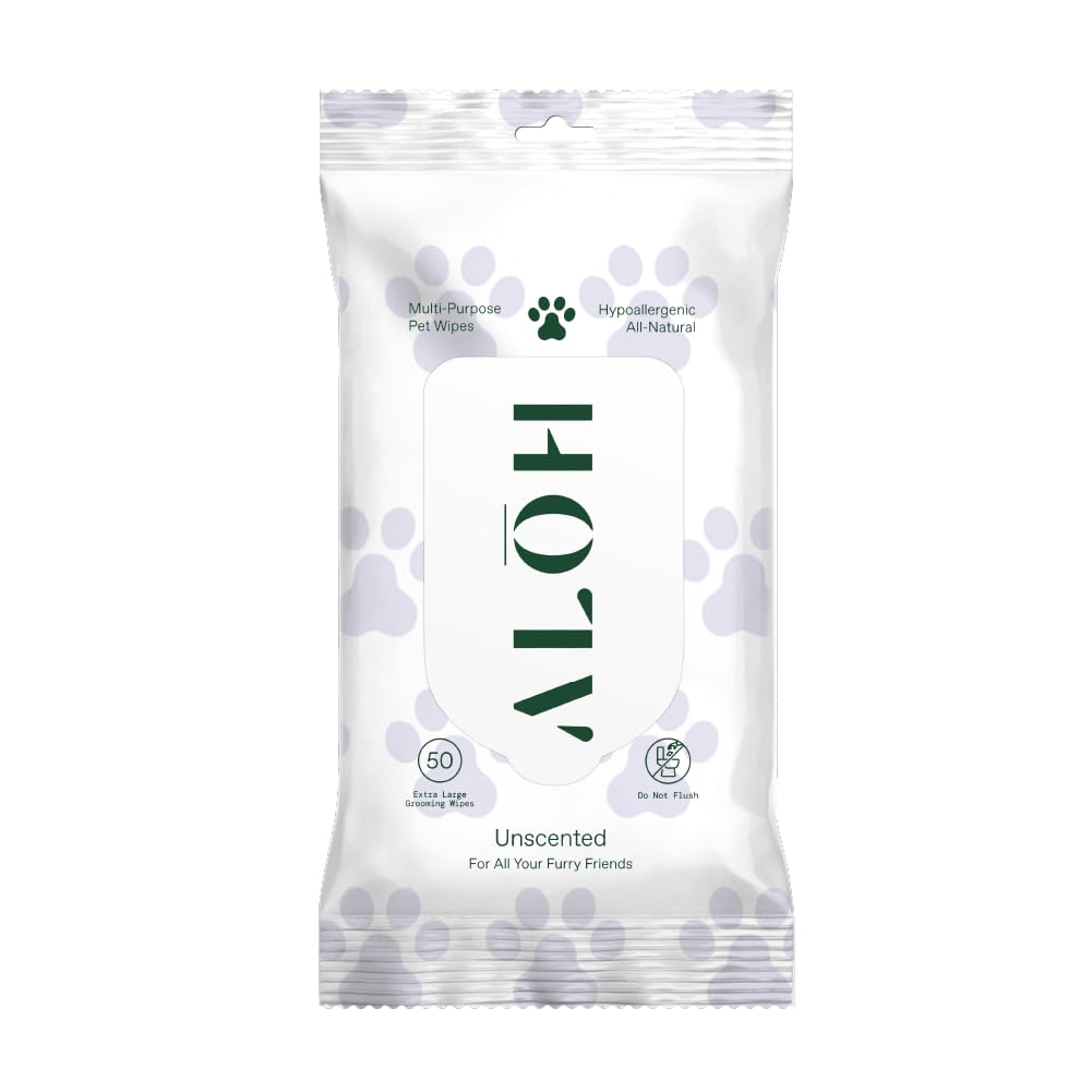 Aloh Hypoallergenic | All-Natural | Multi-Purpose Pet Wipes, Unscented 50Ct Wipes