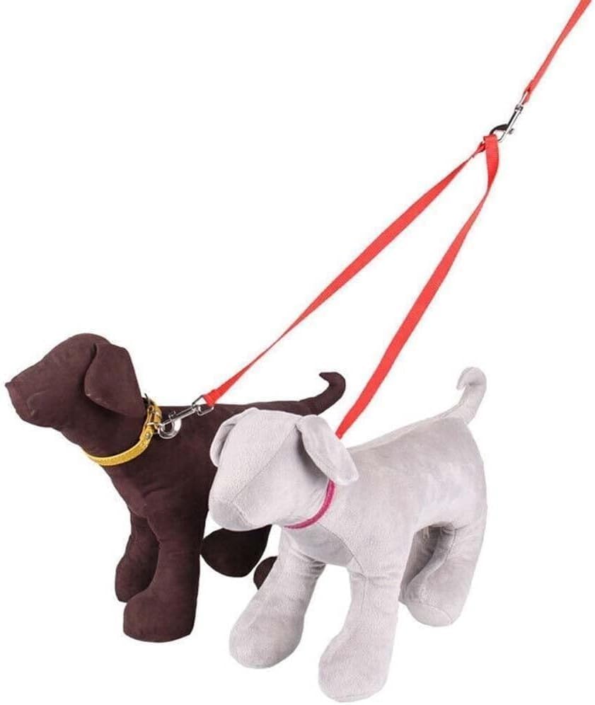 Black Double Dog Leash Lead,Adjustable Two Dog Leash Pet Traction Rope With D Coupler N Lead Collars, Pet Supplies