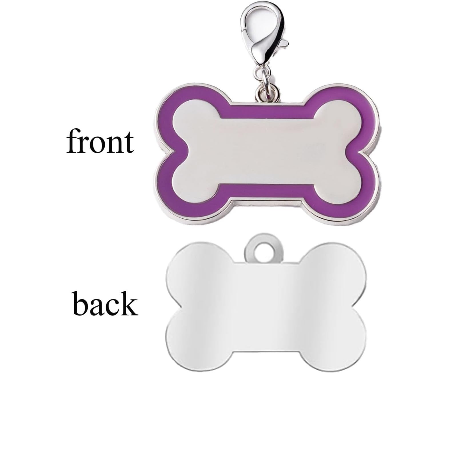 Coolliant Personalized Dog Id Tags - Laser Engraved, Bone-Shaped, Large: Purple