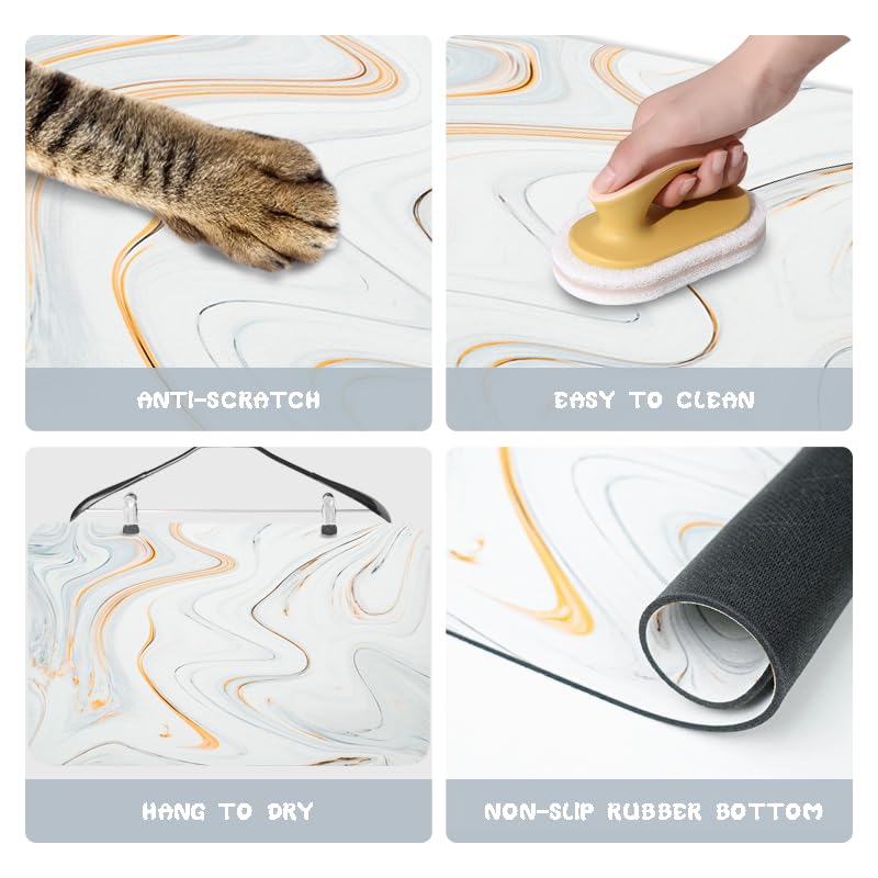Dog Food Mats for Floors Waterproof, Dog Cat Water Bowl Mats Pet Feeding Absorbent Mat Dog Cat Pet Placemats for Food and Water