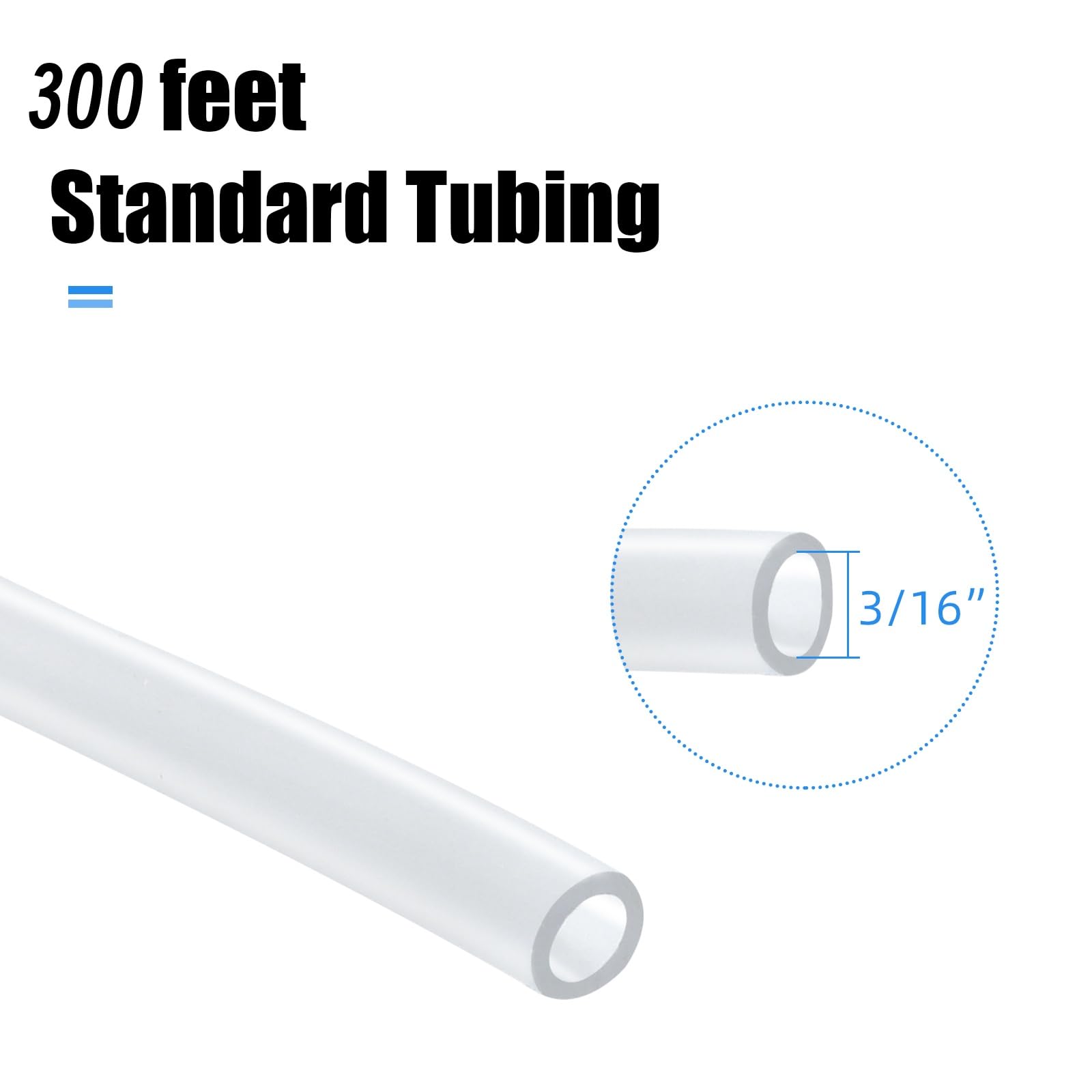 AQUANEAT Aquarium Airline Tubing 300 feet Standard 3/16  Air Hose for Fish Tank,Air Pump,Hydroponic and Pond
