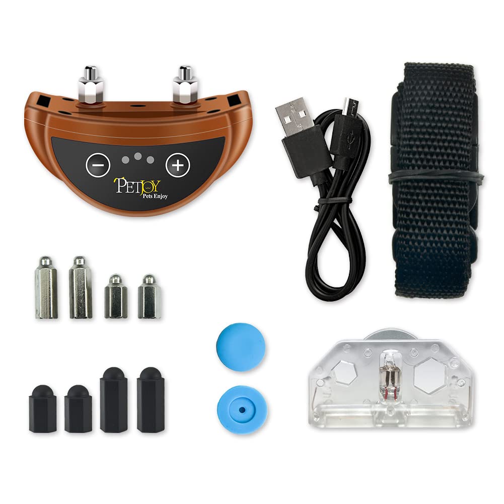 Petjoy Dog Bark Collar, Barking Training Collar Waterproof & Rechargeable, Automatic Shock Control Prong Collar With Beep & Shoc