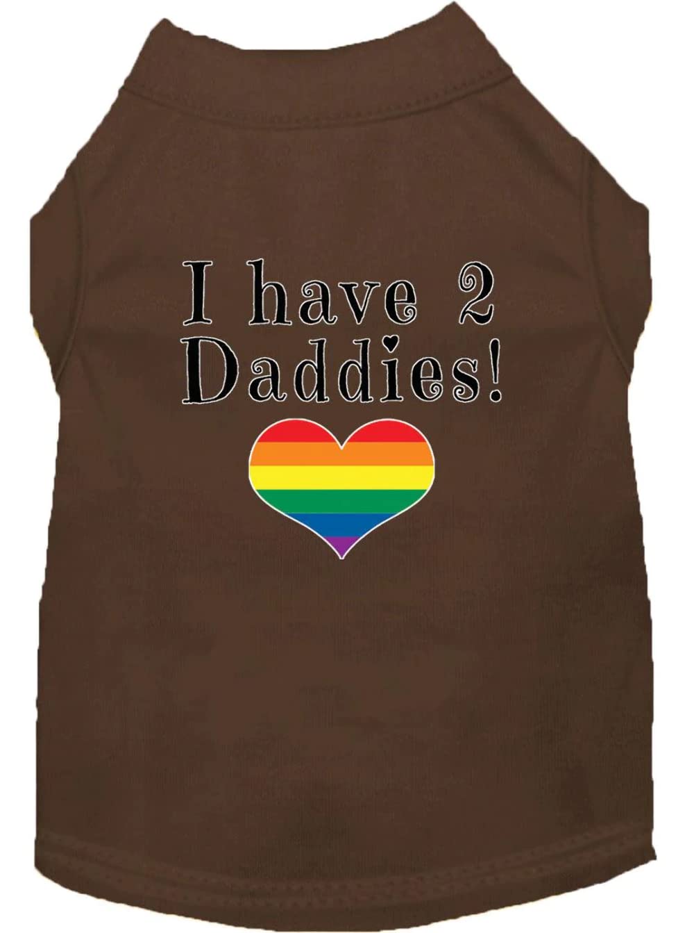 Pet Dog & Cat Shirt Screen Printed, "I Have Two Daddies" Bright Pink 2XL (20-25 lbs.)