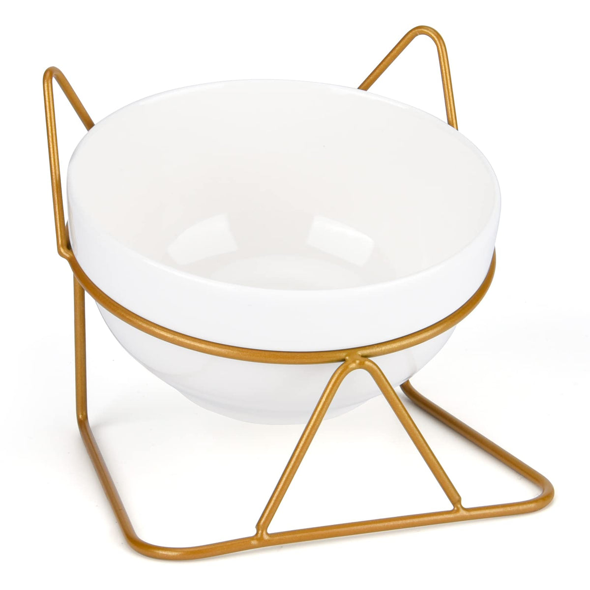 Trosetry Cat Bowls, Ceramic Pet Bowls With 15Tilted Raised Stand For Food And Water, Anti Vomiting Cat Dish Feeder, Perfect For 