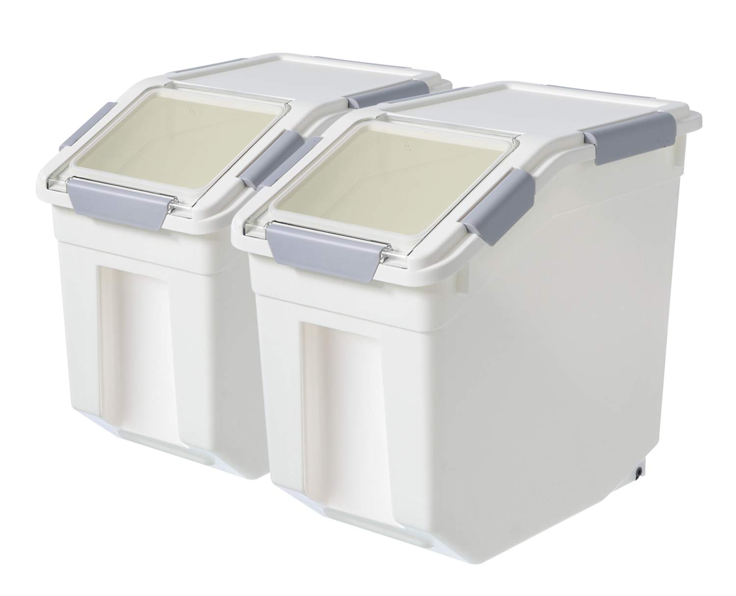 LISM 2 Pack Dog Food Storage Container with Scoop,Large Airtight Pet Dog Food Bin,Container for Dog Treats Rice,Dog Cat Dry Food