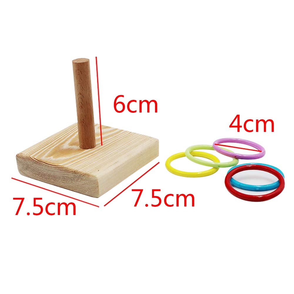 Qbleev Bird Training Ring Toy, Parrot Trick Tabletop Toys, Bird Educational Toys, Stacking Color Rings,Bird Cage Toys