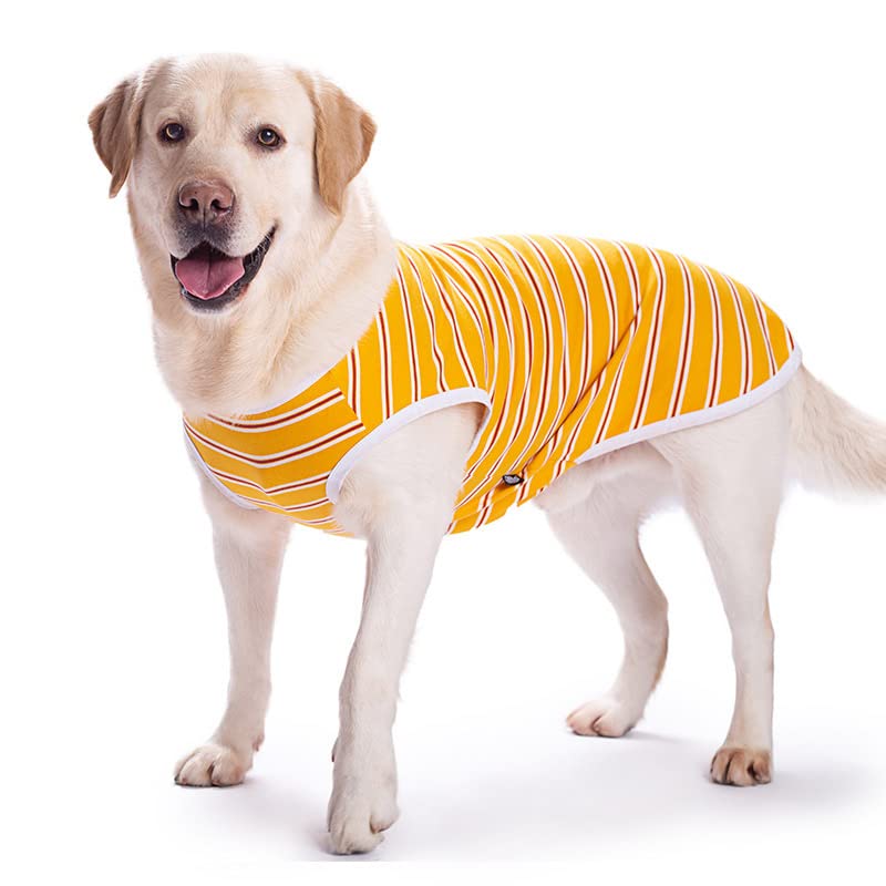 Kutkut Cotton Striped T- Shirt For Medium/Large Dogs | Breathable Stretchy Fashion Big Dogs Clothes For Labarador, Golden Retriv