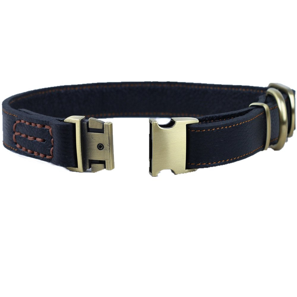 Chede Luxury Real Leather Dog Collar- Handmade For Medium And Large Dog Breeds With The Finest Genuine Leather Collar That Is St