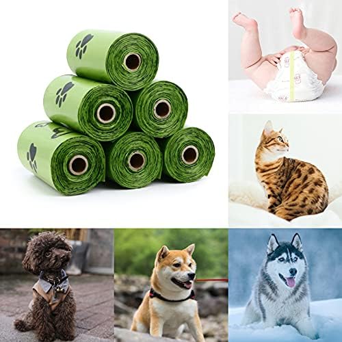 Dog Poop Bags Rolls: Leak-Proof Poo Bag with Dispenser - Large Unscented Poop Bags for Doggy Dogs (450 Count)- Green