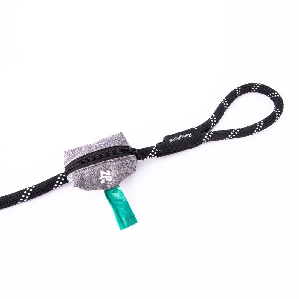 ZippyPaws - Adventure Leash Bag, Dog Poop Bag Holder Leash Attachment - Graphite