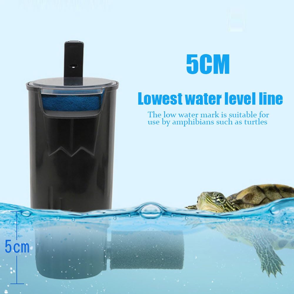 Kingyeenuo Aquarium Internal Filter, Aquarium Filter Fish Tank Filter For Turtle Tanks, Low Level Waterfall Turtle Filter, For 5