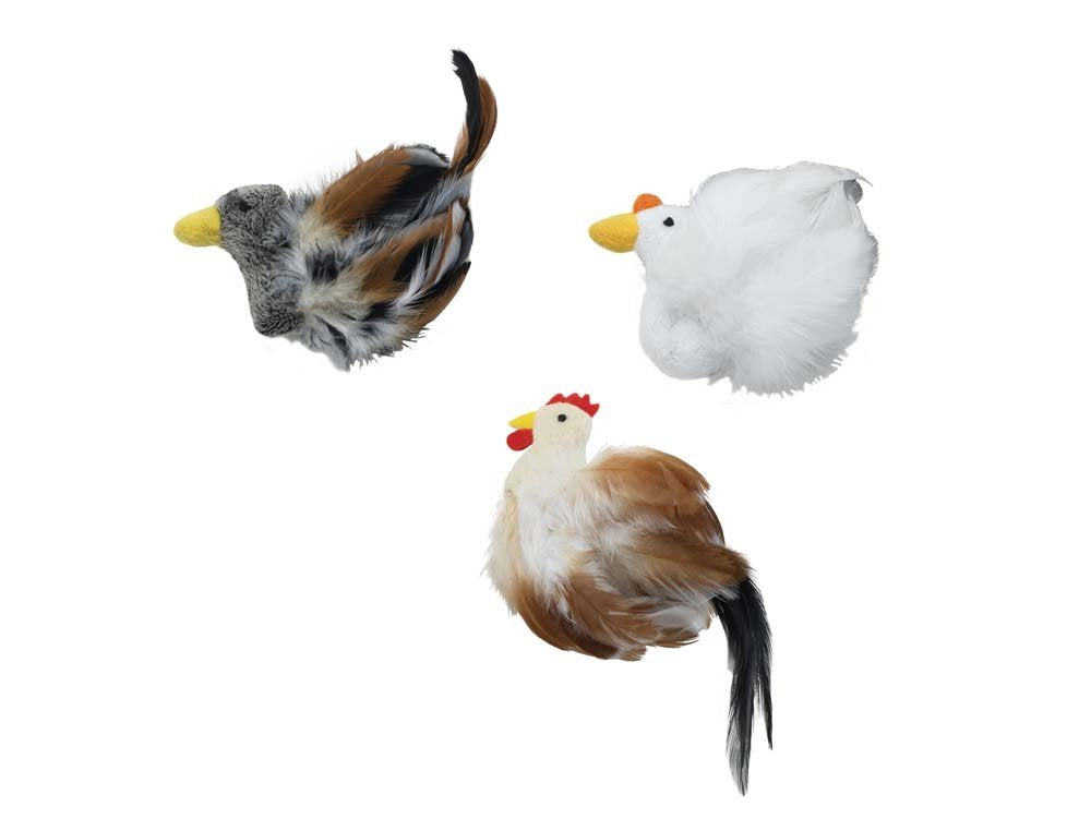 Ethical Pet 3 Pack Birds Of A Feather Cat Toys, Assorted