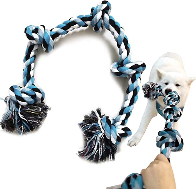 Agirav 5 Knot Dog Chew Rope + Dog Chew Toys + Puppy Teething Toys + Rope Dog Toy + Dog Toys For Small To Medium Dog Toys + Dog T