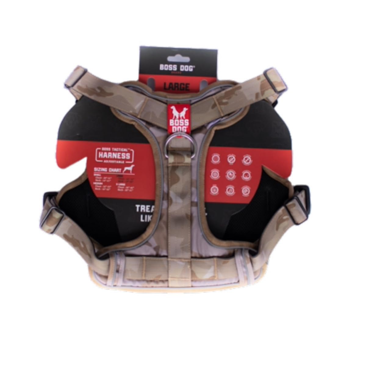 Boss Dog Tactical Harness, Camo, Large