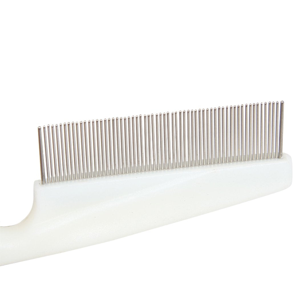 Ennc Pet Grooming Tool Extra Fine Toothed Flea Comb Cat/Dog Stainless Steel Brush Comb -White