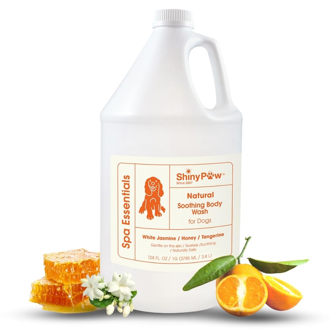 Jasmine & Honey Spa Body Wash for Dogs by Shiny Paw 1 Gallon (128 oz) | Dog Itchy Skin Relief & Aging Coat | Hypoallergenic Dog 