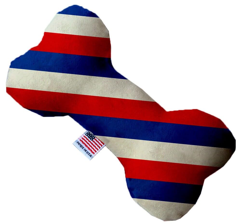 Pet and Dog Plush Heart or Bone Toy, &quot;Independence Day Group&quot; (Available in different sizes, and 9 different pattern options!) Stars and Stripes 6&quot; Plush Heart