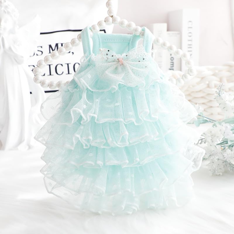 Dog Wedding Dresses For Small Dogs Lolita Clothes Princess Skirt Cat Costume Lace Star Pet Girl Cute Coat Outfits Summer Costume