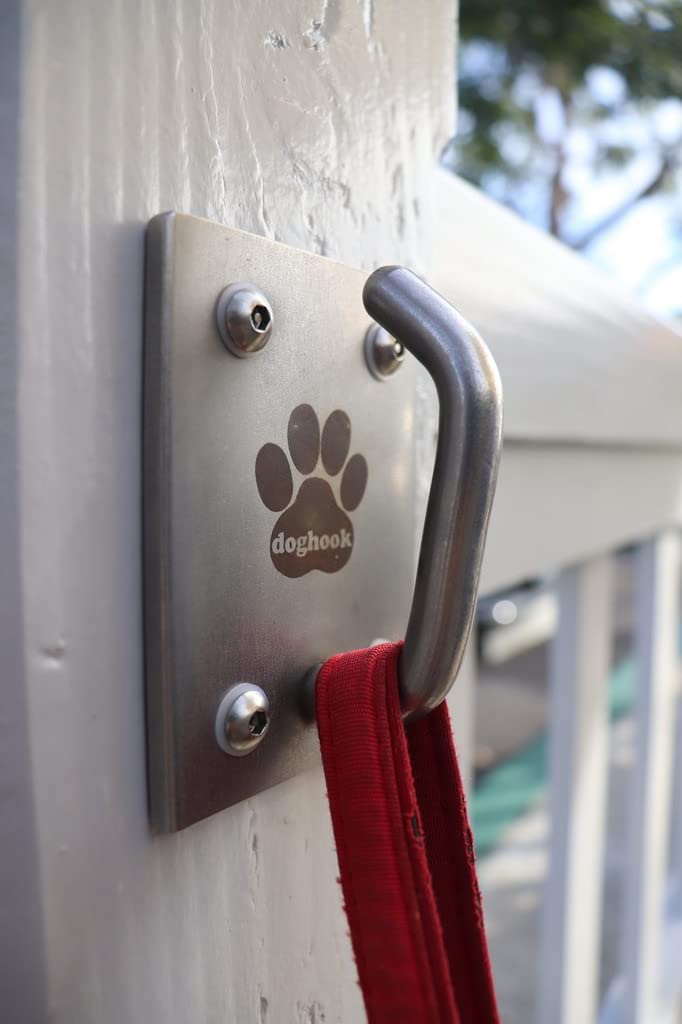 Doghook Ultimate Wood Installation Kit - Heavy Duty Dog Leash Holder - Stainless Steel - Safety Leash Connector - Wall Door Tabl