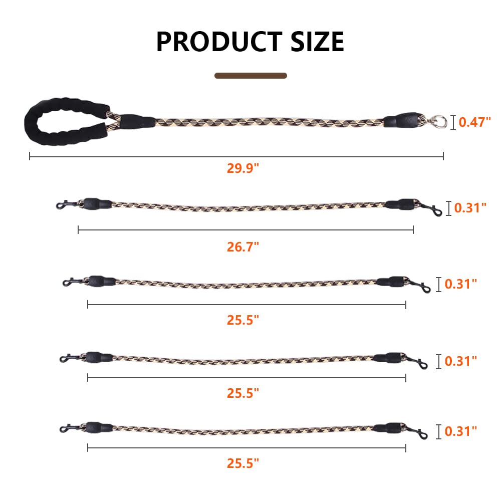 Four Dog Leash,Comfortable Four Dog Leash With Reflective,360 Swivel No Tangle 4 Dog Training Leash,For Large Medium Small Dogs