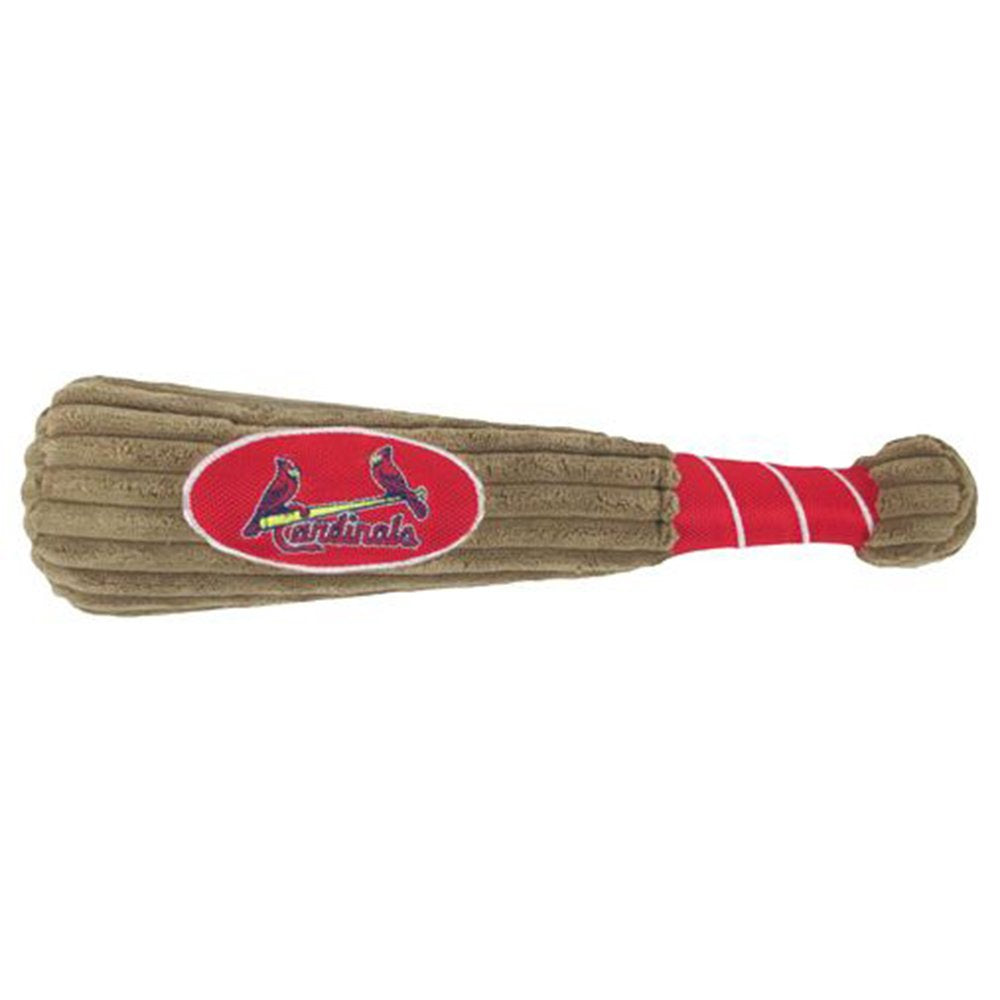 MLB St Louis Cardinals Baseball Bat Toy for DOGS & CATS. Soft Corduroy Plush Dog Toy with Inner SQUEAKER, MLB Chew Toys for Dogs